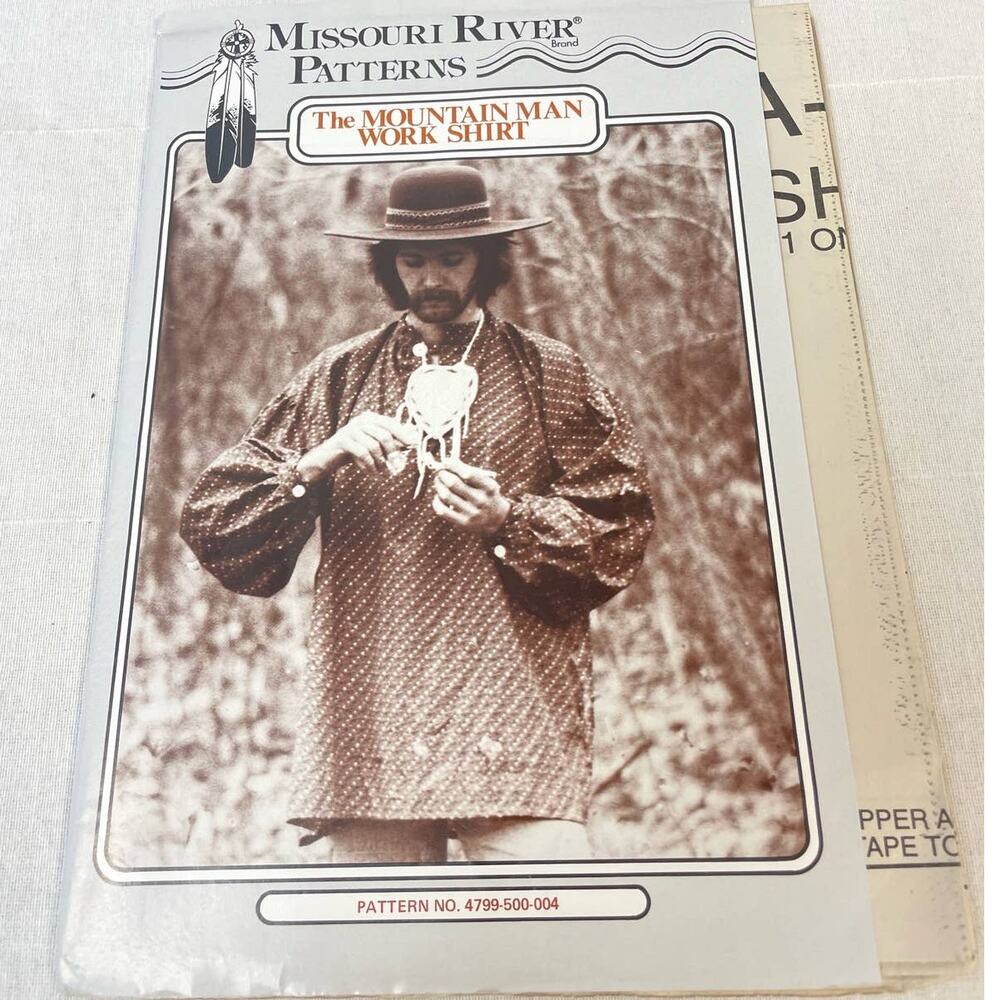 Vintage 1984 Missouri River Mens Mountain Shirt Pioneer Costume Sewing Pattern